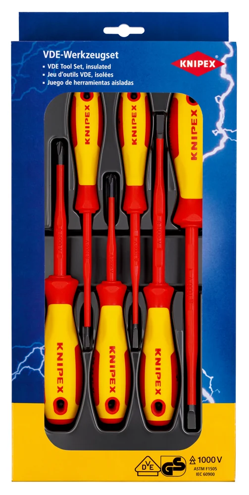 Knipex Garnitura Odvijača Slim VDE 4 plosnata + 2 križna / 6 dijelni 1000V – 00 20 12 V02