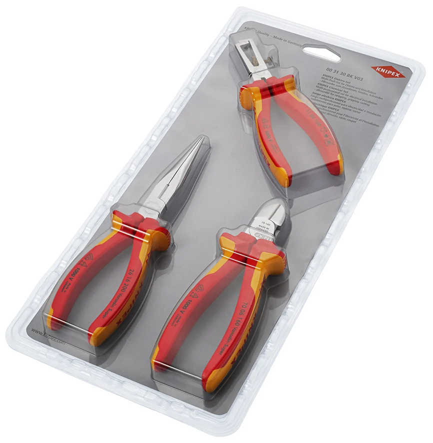 Knipex Set Kliješta Elektro 1000V / 3 dijelni – 00 31 30 BK V03
