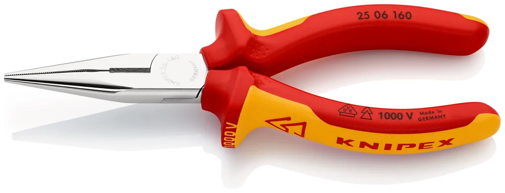 Knipex Kliješta Poluokrugla Špicasta Ravna 160mm 1000V – 25 06 160