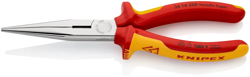 Knipex Kliješta Poluokrugla Špicasta Ravna 200mm 1000V – 26 16 200