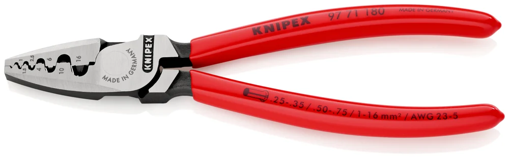 Knipex Kliješta Za Krimpanje – Stiskanje Završnih Čahura 0,25-16mm2 – 97 71 180