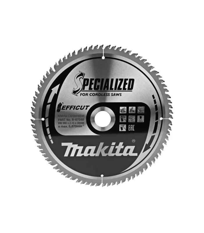 Makita – TCT list pile EFFICUT 260x30mm B-67240