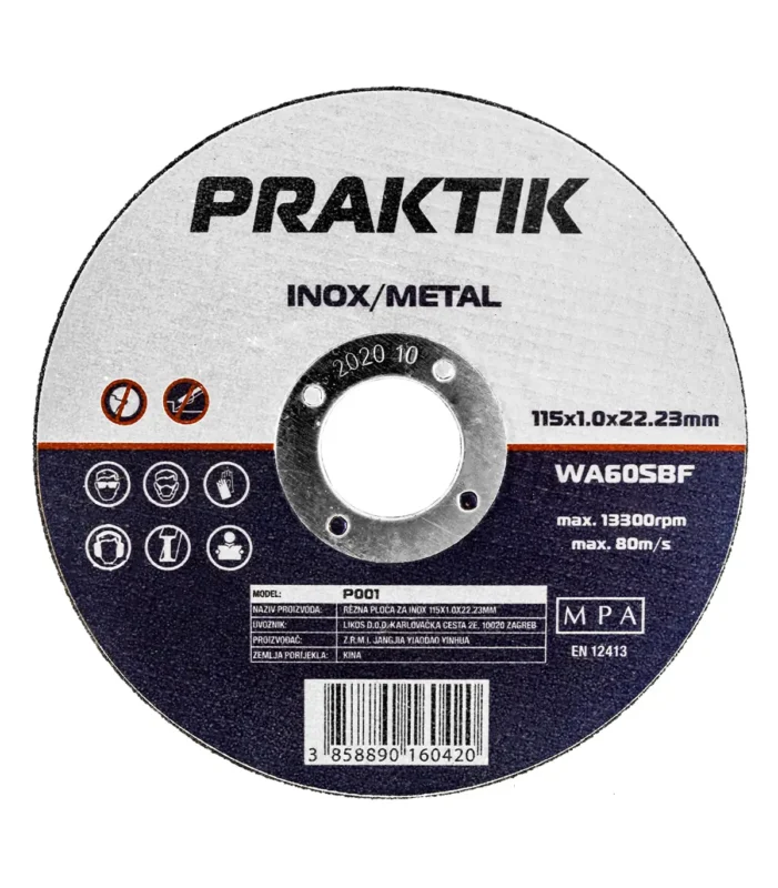 Praktik – Rezna ploča za INOX 115x1x22 mm P001
