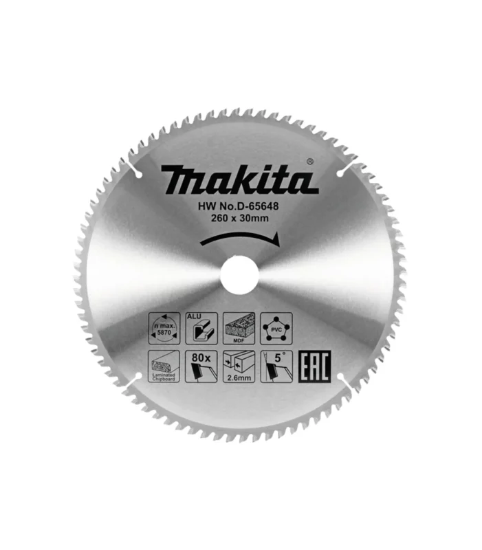 Makita – TCT list potezne kombinovane pile višenamjenski 216 mm, 216x30x1,6 mm 80Z D-65626