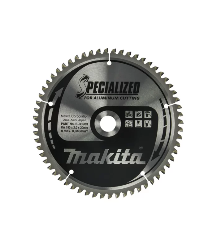 Makita – TCT Specialized list potezne kombinovane pile za aluminijum 190 mm, 190x20x1,4 mm 60Z B-33283
