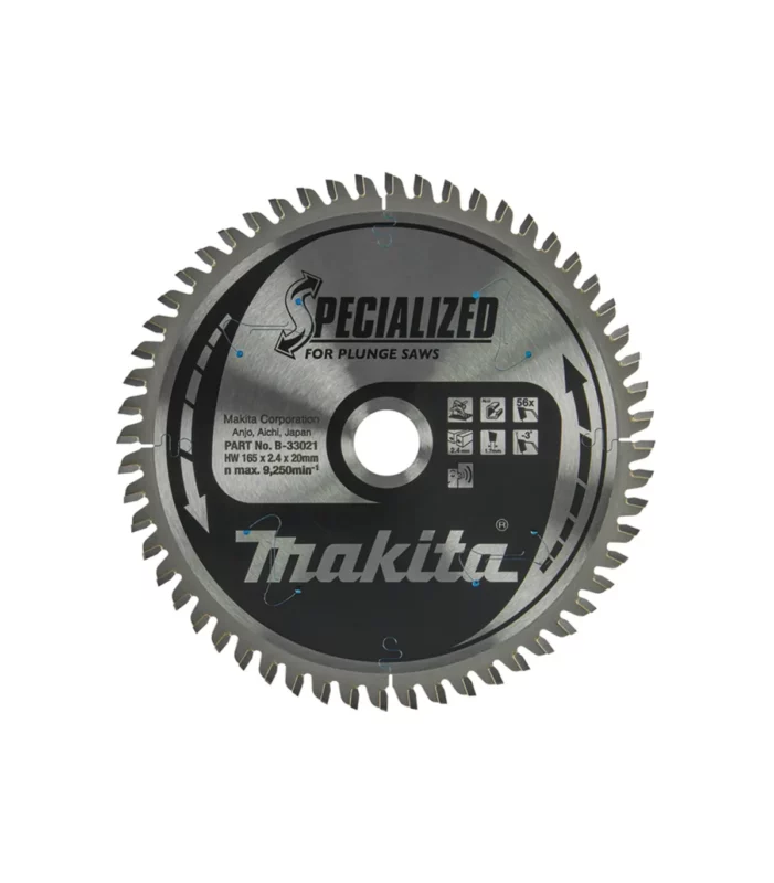 Makita – TCT Specialized list kružne pile za uranjanje za aluminijum 165 mm, 165x20x1,7 mm 56Z B-33021