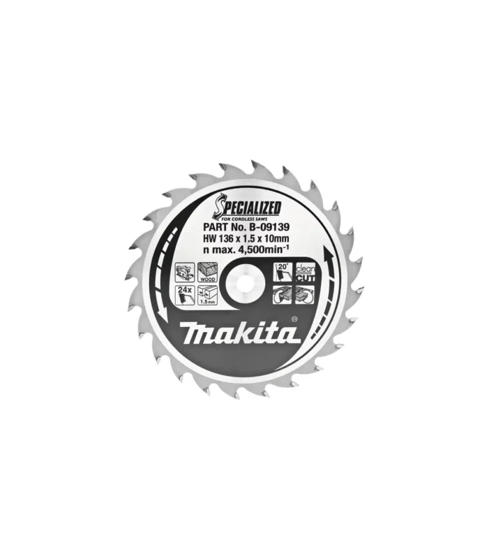 Makita – TCT oštrica pile za kružnu pilu za  drvo 136x10x1,0 mm B-09139