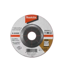 Makita – Abrazivna brusna ploča za nehrđajući čelik ispupčena 125×22,23×6 mm A-80656