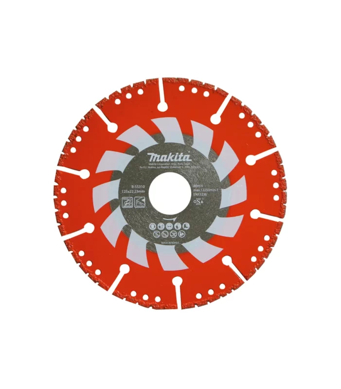 Makita – Ultra izdržljiva vakuumski lemljena dijamantna rezna ploča za brusilice 125 mm B-55310